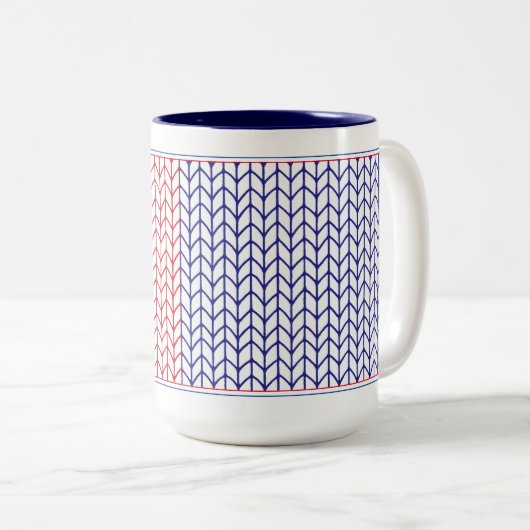 Mug AMERICAN KNIT Tall Navy Deux Tons (Devant droit)
