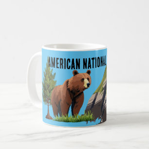 Mug American National Park Brown Bear Pine Tree