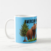 Mug American National Park Brown Bear Pine Tree (Gauche)