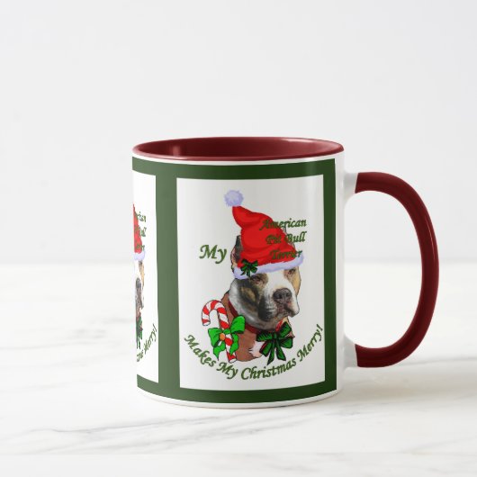 Mug American Pit Bull Terrier Cadeaux de Noël (Droite)