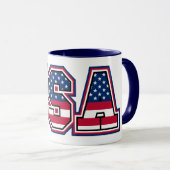 Mug American Pride USA Personnalisé café à deux tons (Devant droit)