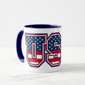 Mug American Pride USA Personnalisé café à deux tons (Devant gauche)
