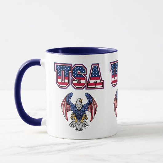 Mug American Pride USA Shield Personnalisé Café à deux (Gauche)