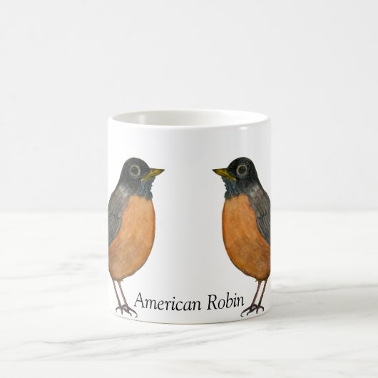Mug American Robin White Coffee Cup (Centre)