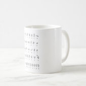 MUG American Sign Language Alphabet Numéros (Devant droit)
