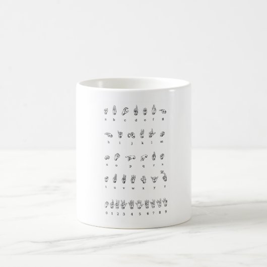 MUG American Sign Language Alphabet Numéros (Centre)