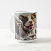 Mug American Staffordshire Chien Festif de Noël (Devant gauche)