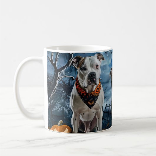 Mug American Staffordshire Halloween Éffrayant (Gauche)