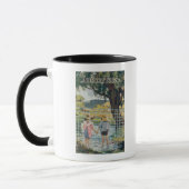 Mug American Steel & Wire Co Fence Pond and Kids (Gauche)