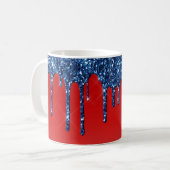 Mug Americana Red Blue Glitter Drip (Devant gauche)