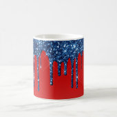 Mug Americana Red Blue Glitter Drip (Centre)