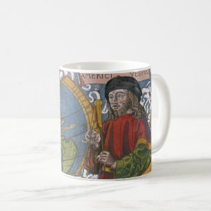 Mug Amerigo Vespucci Explorer sur une carte des Amériq