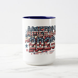 MUG AMERIKA2026grappig Tweekleurige Koffiemok