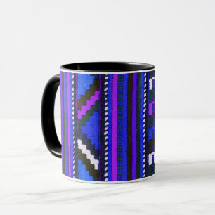 Mug Amérindien de la texture bleue