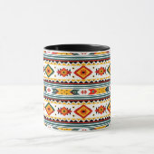 Mug Amérindien Design - Vert rouille Orange Jaune (Centre)