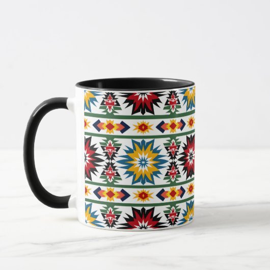 Mug Amérindien - Motif dynamique de Starburst (Gauche)