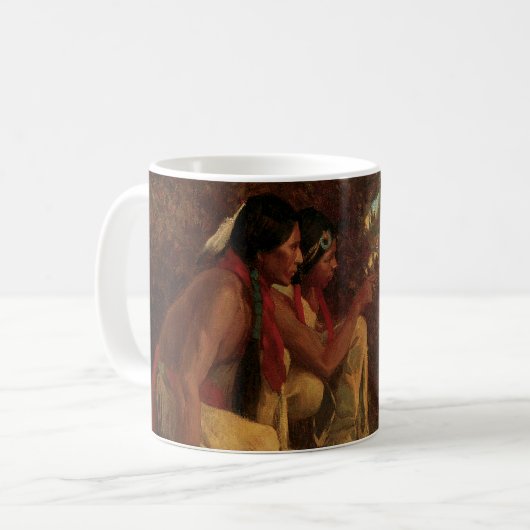 Mug Amérindien vintage, Chasse au cerf par souris (Devant gauche)