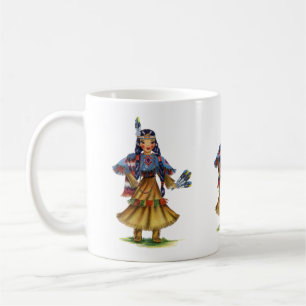 Mug Amérindien vintage en tenue traditionnelle