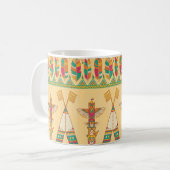 Mug Amérindiens amérindiens sans couture pat (Devant gauche)