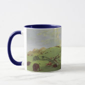 Mug Amérindiens d'époque, Buffalo Chase de Catlin (Gauche)