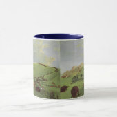 Mug Amérindiens d'époque, Buffalo Chase de Catlin (Centre)