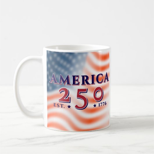 Mug Amérique 250 1776 2026 Code QR personnalisé Patrio (Gauche)