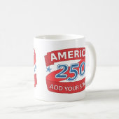 Mug Amérique 250 Ajouter l'anniversaire de l'indépenda (Devant droit)