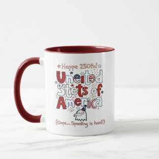 Mug Amérique 250 ans drôle avec orthographe fantai
