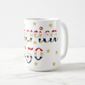 Mug Amérique 250 Rouge, Blanc Bleu Faux Or (Devant droit)