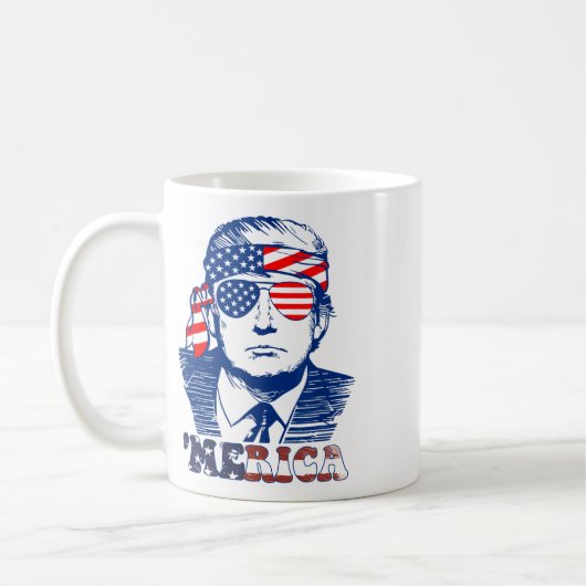 Mug Amérique américaine heureuse 4 juillet Trump Améri (Gauche)