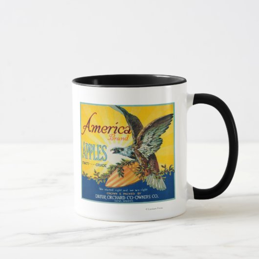 Mug Amérique Apple LabelDufur, OR (Droite)