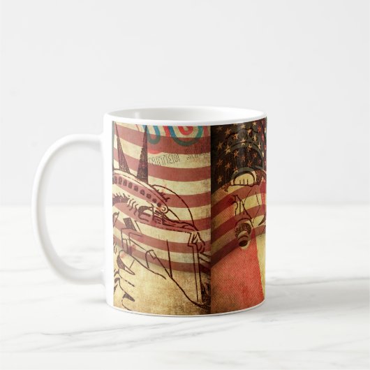 Mug Amérique, arrière - plan grognon (Gauche)