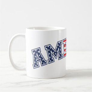 Mug Amérique blanc bleu rouge