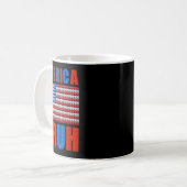Mug Amérique Bruh Bâtiment de briques Drapeau 4 juille (Devant gauche)