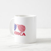 Mug Amérique Lunettes de soleil bleu blanc rouge (Devant gauche)