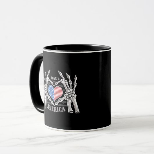 Mug Amérique Skeleton Skin Main Arche Couche modifiabl (Devant gauche)