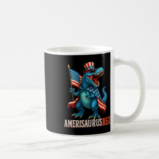 Mug Amerisaurus T Rex Dinosaur 4 juillet American Fl