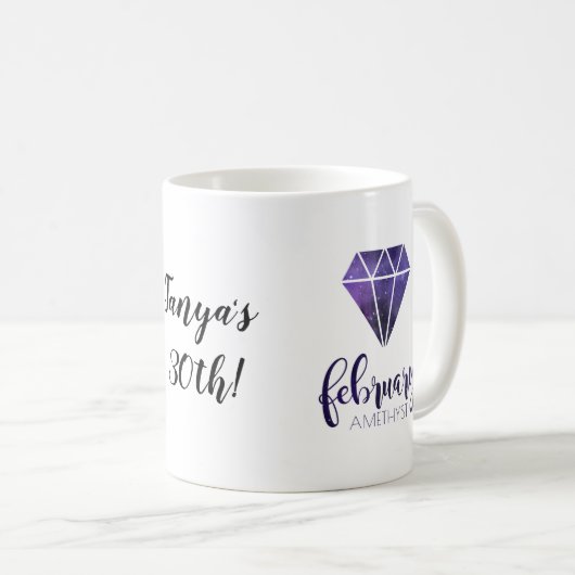 Mug Améthyste de Février (Devant droit)