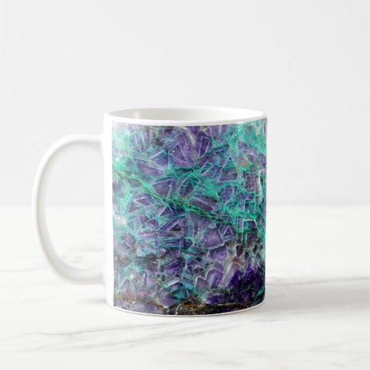 Mug améthyste texture pierre motif pierre gemme minéra (Gauche)