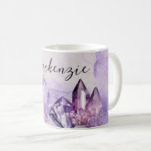 Mug Améthyste violet d'aquarelle cristaux (Devant droit)