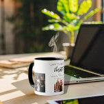 Mug Ami d'anniversaire blanc noir noms photo<br><div class="desc">Un cadeau d'amis pour le 21e anniversaire d'une femme, célébrant sa vie avec 3 de vos photos d'elle, de ses amis, de sa famille, de son intérêt ou des animaux de compagnie. Personnalisez et ajoutez son nom, son âge de 21 ans et vos noms. Lettres de couleur noire. Un arrière...</div>