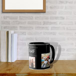Mug Ami d'anniversaire noir nom photo<br><div class="desc">Un cadeau d'amis pour le 21e anniversaire d'une femme, célébrant sa vie avec 3 de vos photos d'elle, de ses amis, de sa famille, de son intérêt ou des animaux de compagnie. Personnalisez et ajoutez son nom, son âge de 21 ans et vos noms. Lettres de couleur blanche. Un arrière...</div>