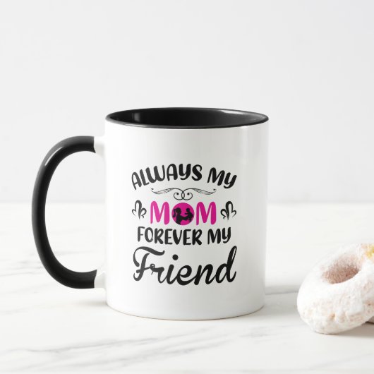 Mug ami de maman typographie mignonne (Avec donut)