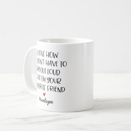Mug Ami préféré fait sur commande (Devant gauche)