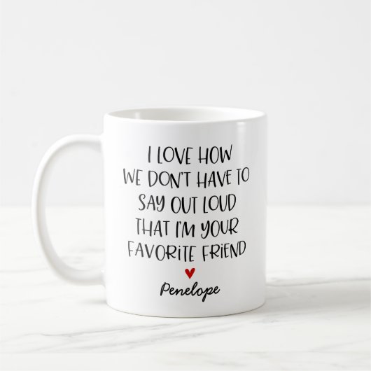 Mug Ami préféré fait sur commande (Gauche)