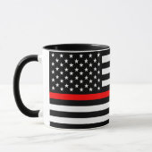 Mug amincissez la ligne rouge le sapeur-pompier (Gauche)