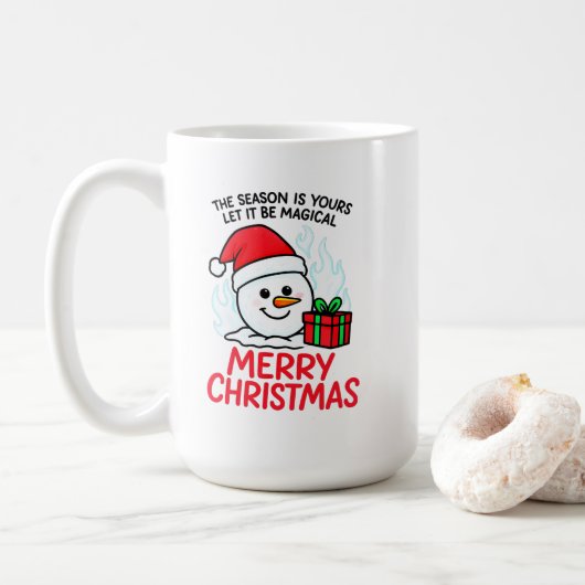 Mug aming Snowman Merry Christmas Holiday cup (Avec donut)