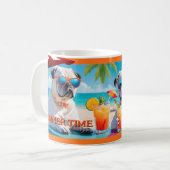 Mug Amis amusants chiens été plage (Devant gauche)