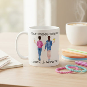 Mug Amis Best Brunette Couleur d'eau personnalisée