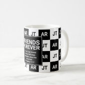 Mug AMIS chrétiens modernes de Monogramme pour toujour (Devant droit)